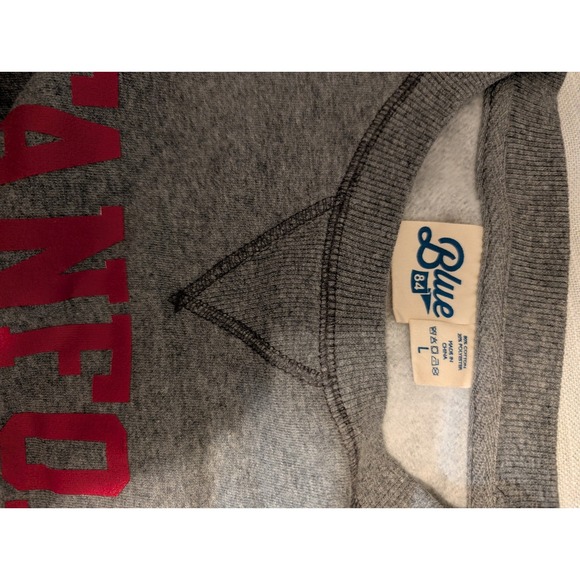 Blue 84 VTG Stanford University Grey Sweatshirt L  Reverse Weave Crewneck - Picture 3 of 4